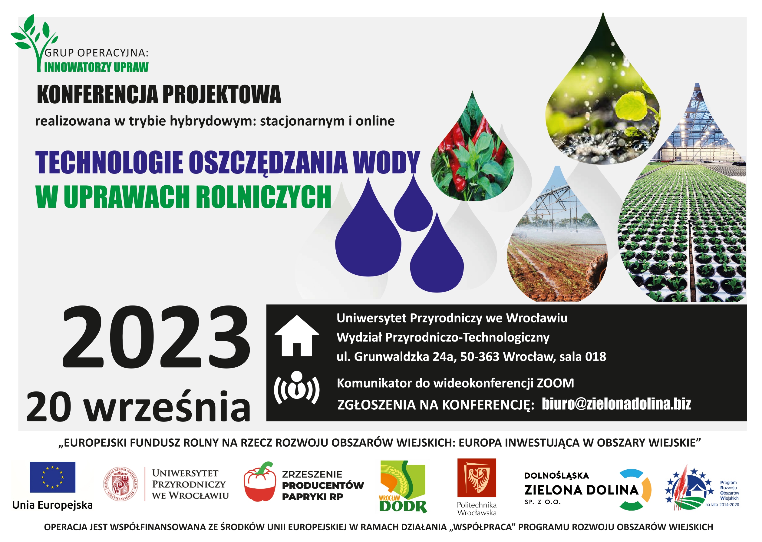 Konferencja projektowa „Technologie oszczędzania wody w uprawach rolniczych”
